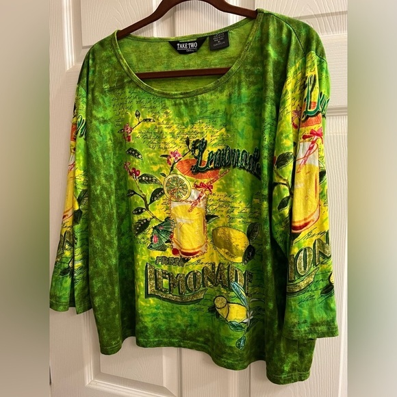 TAKE TWO~DETAILED DIMENSIONAL~BLOUSE~100% COTTON~XL - Picture 12 of 13